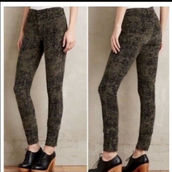 PILCRO & THE LETTERPRESS PANTS, FLORAL CORDUROY, SZ 28 - Picture 2 of 7